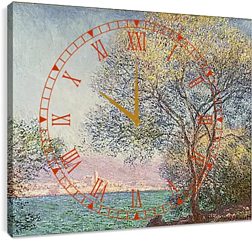 Часы картина - Morning at Antibes. Клод Моне