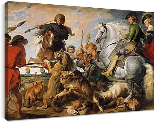 Постер и плакат - Охота на волка и лису. Питер Пауль Рубенс