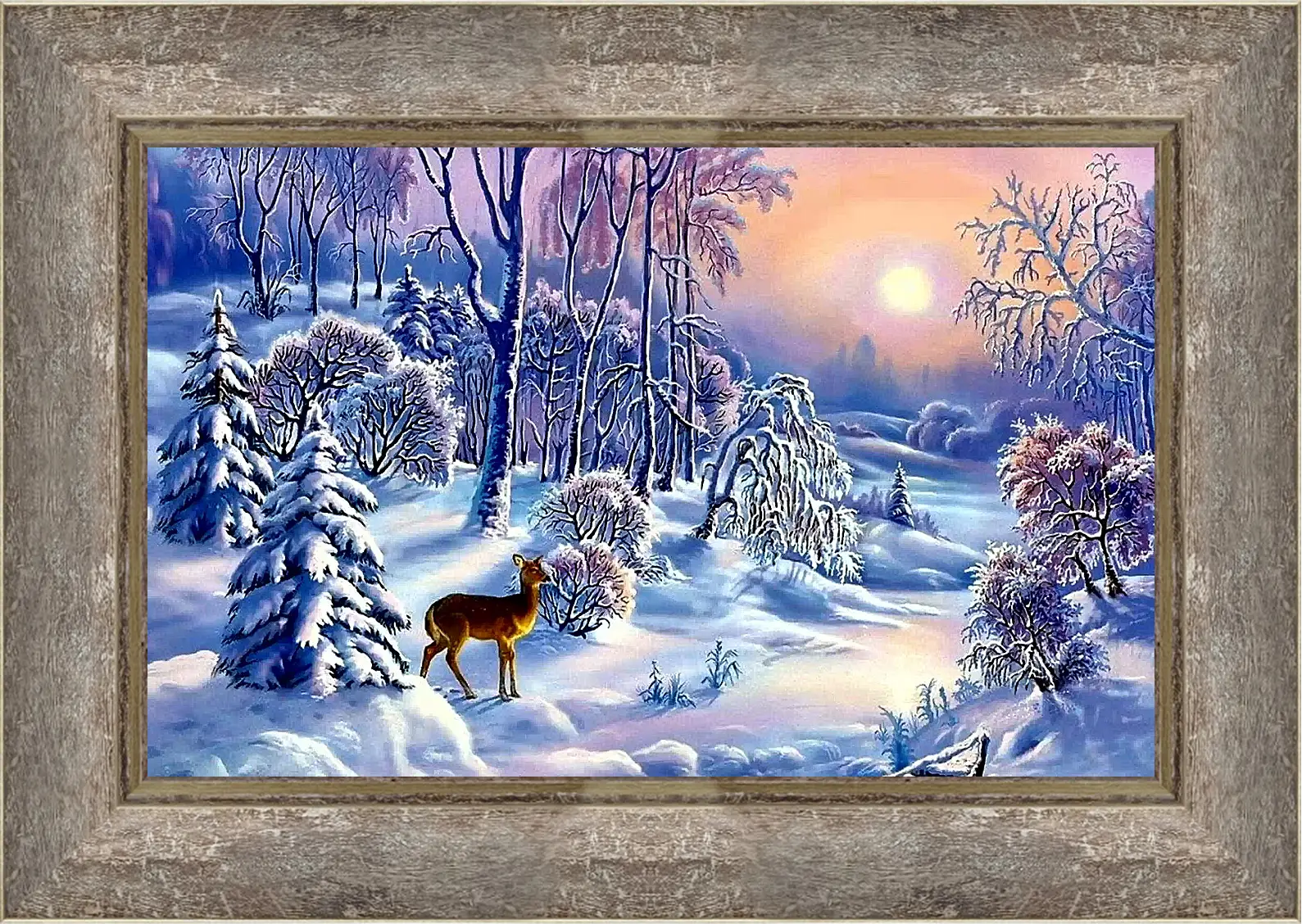 Картина в раме - Зима