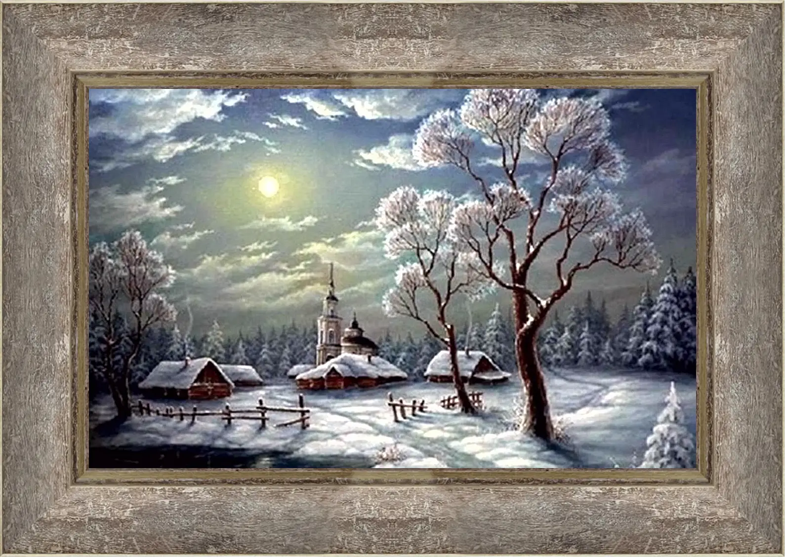 Картина в раме - Зима