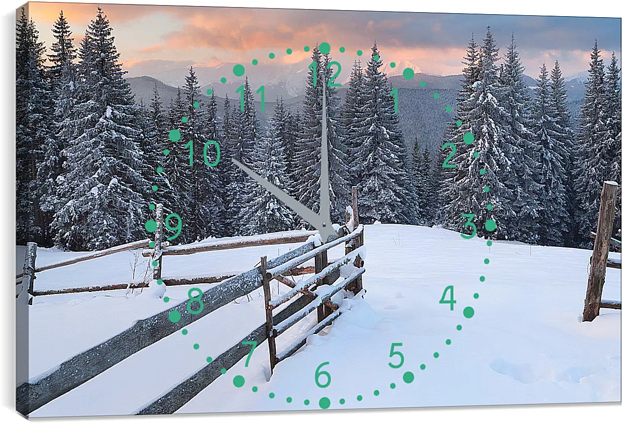 Часы картина - Зима