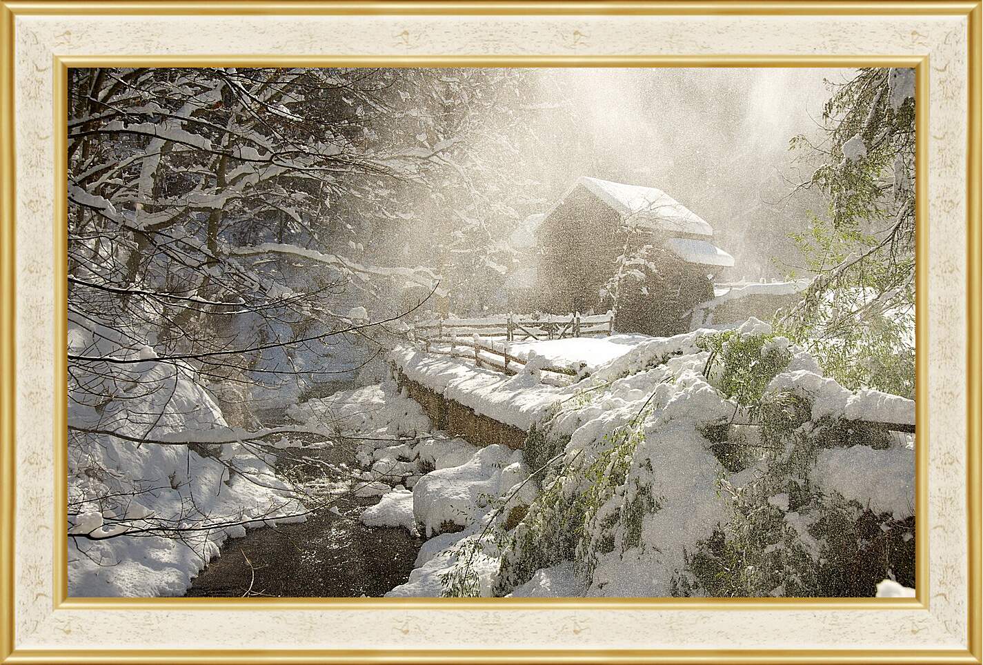 Картина в раме - Зима