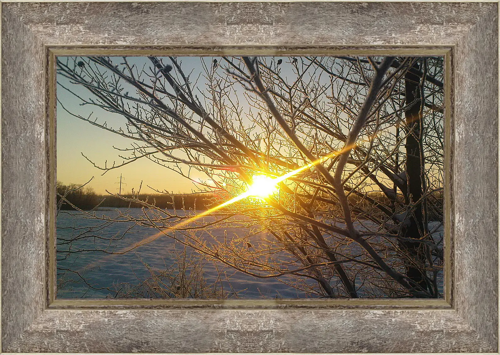 Картина в раме - Зима