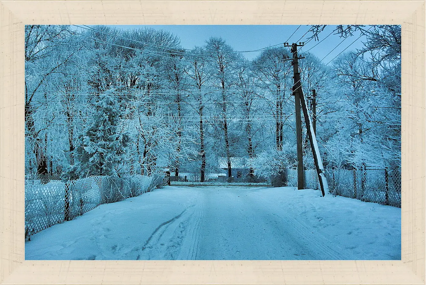 Картина в раме - Зима