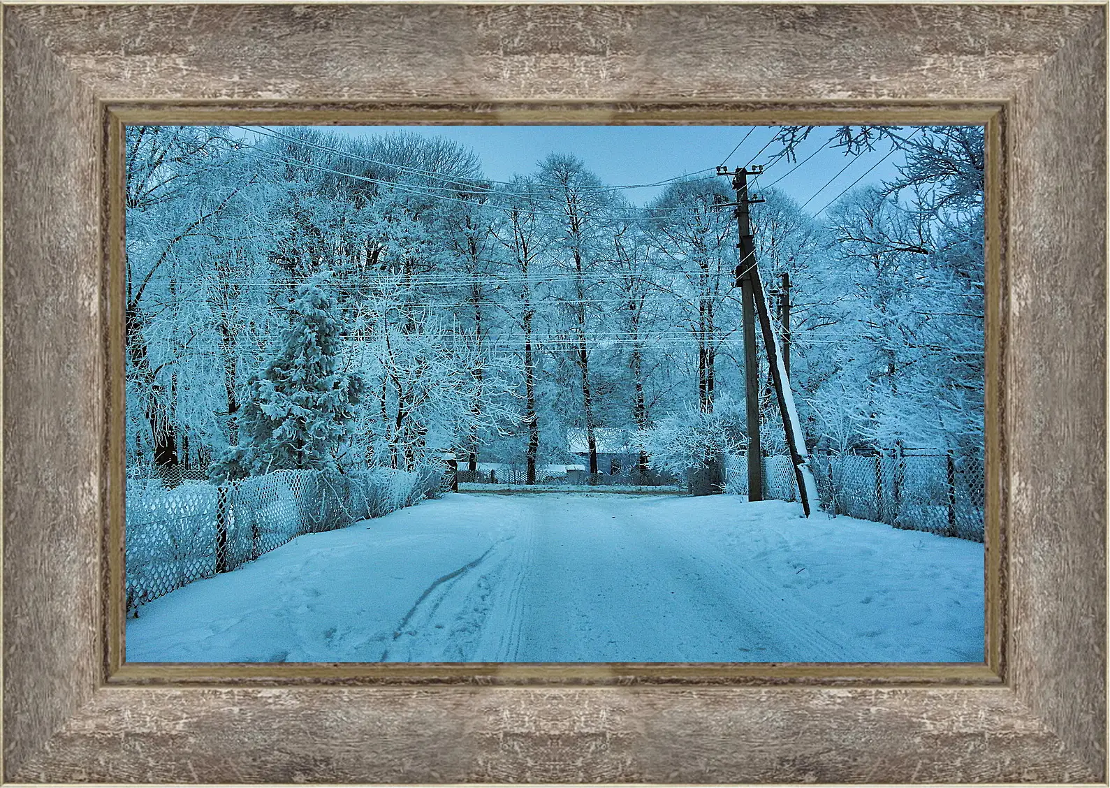 Картина в раме - Зима