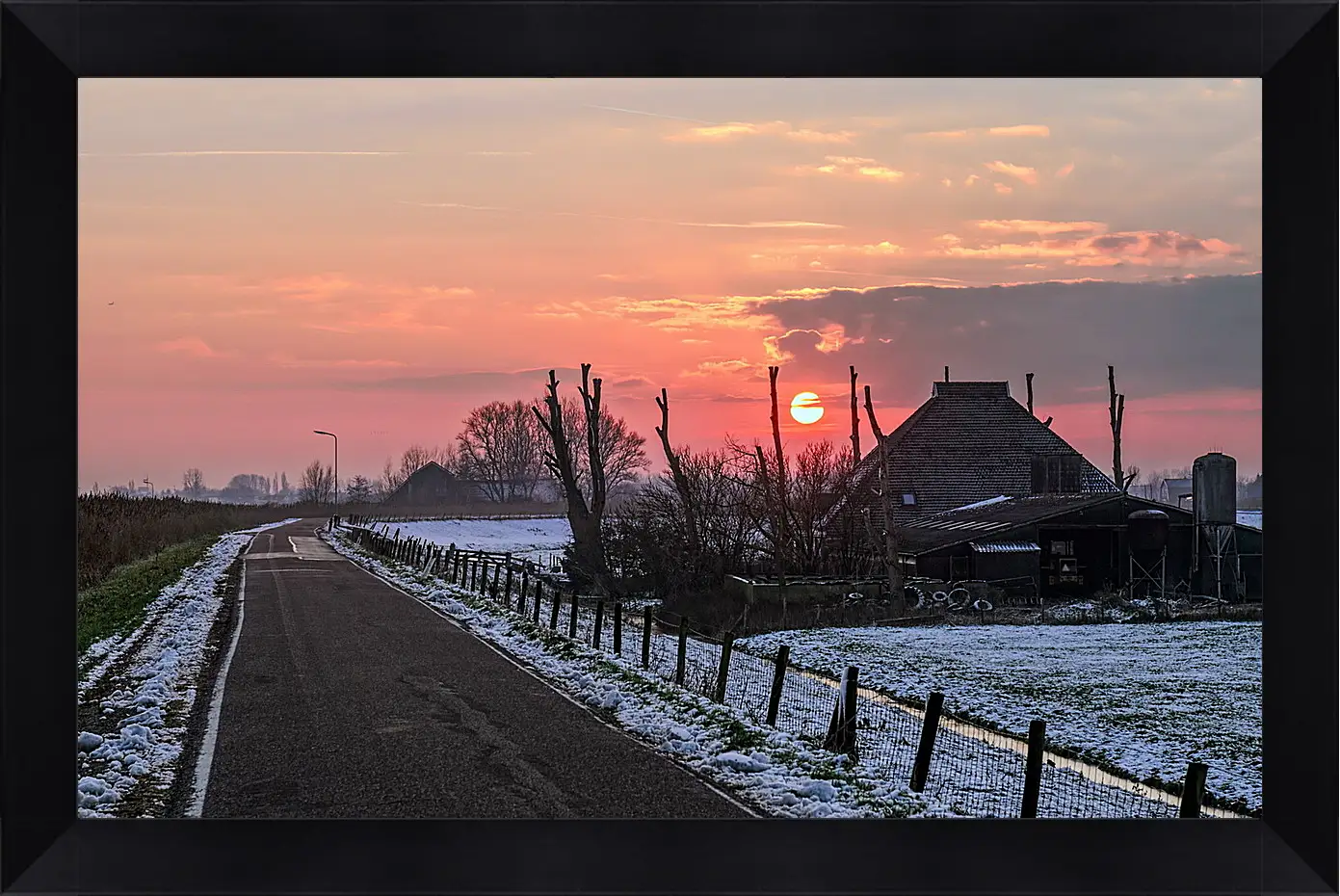 Картина в раме - Зима