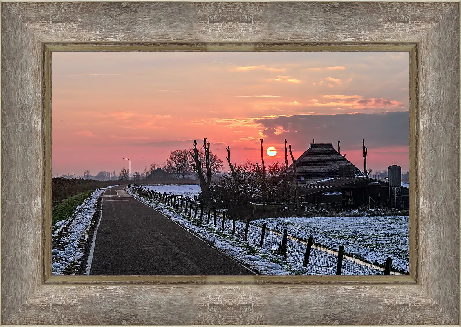 Картина в раме - Зима