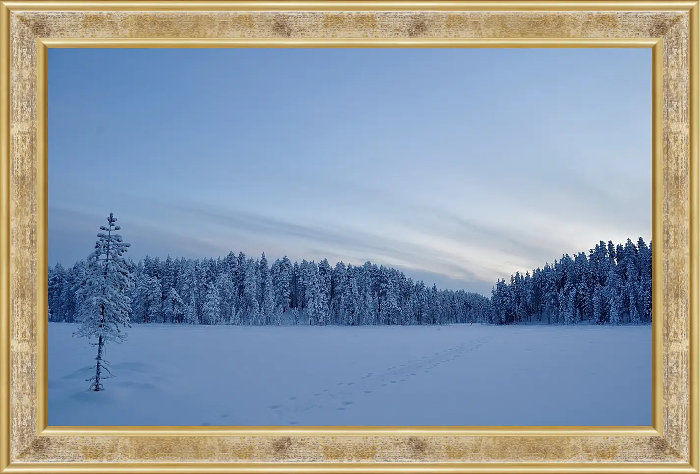 Картина в раме - Зима