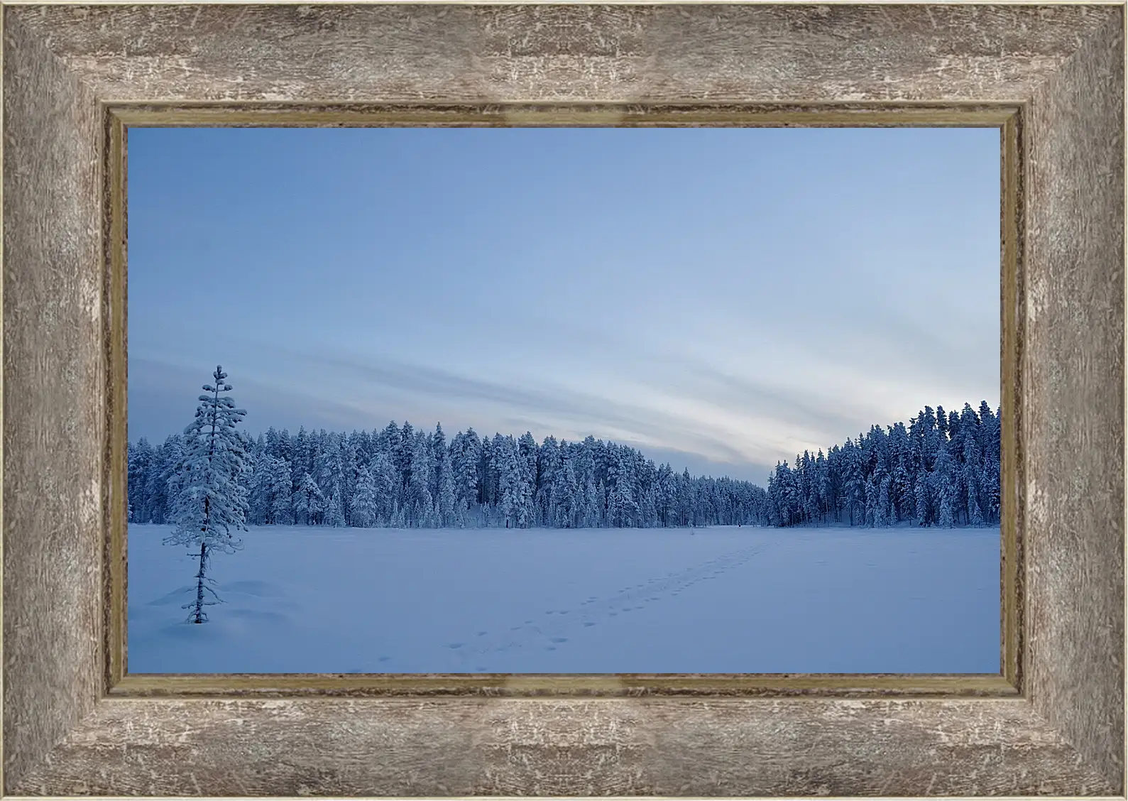 Картина в раме - Зима