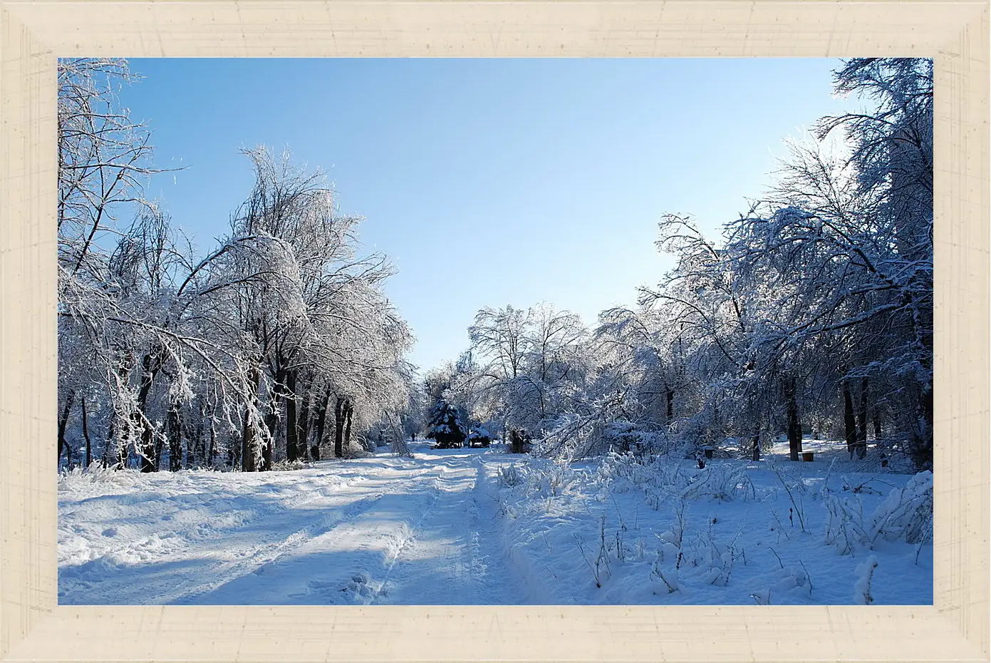 Картина в раме - Зима