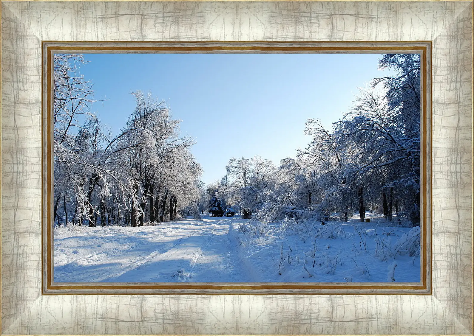 Картина в раме - Зима