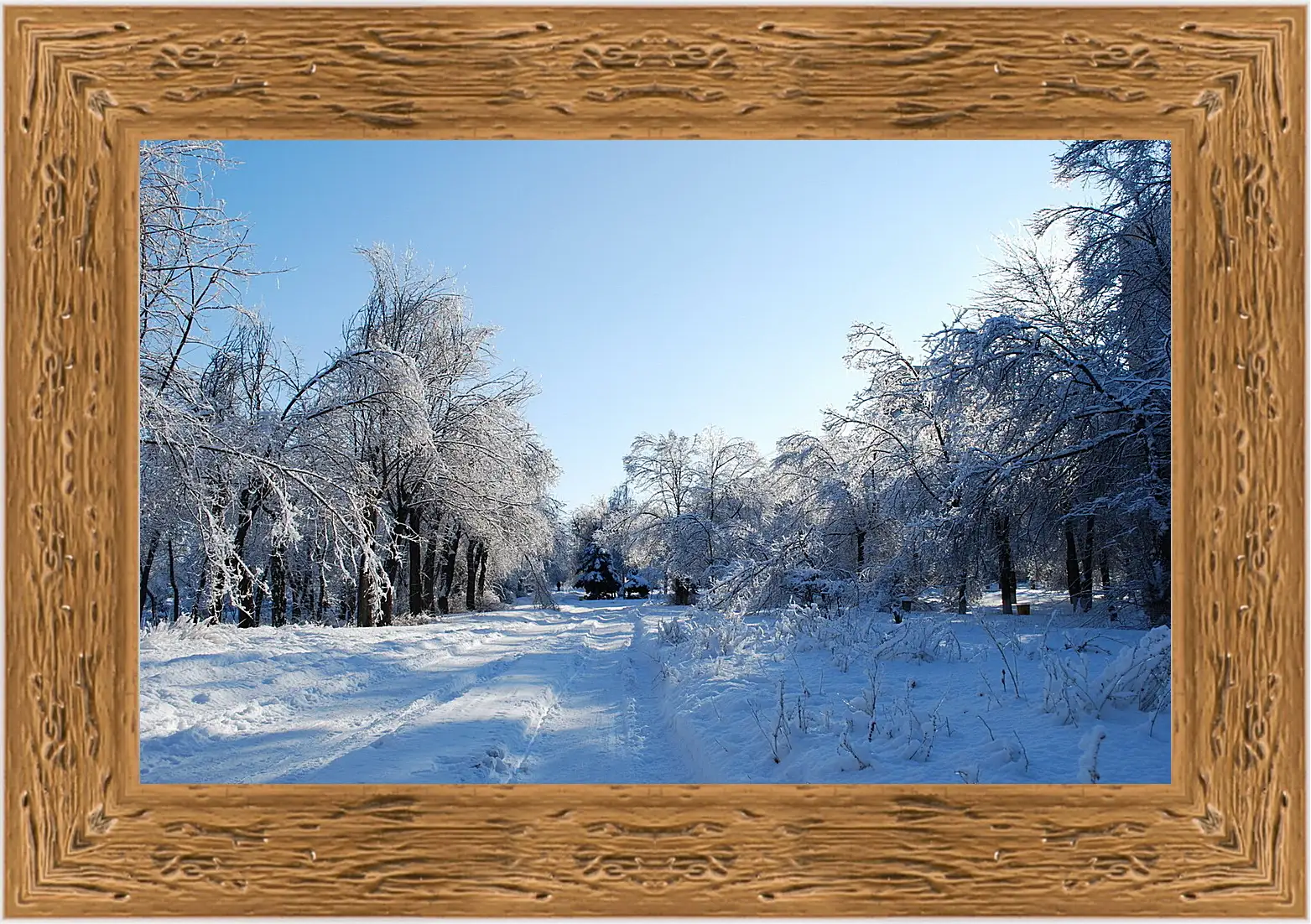 Картина в раме - Зима