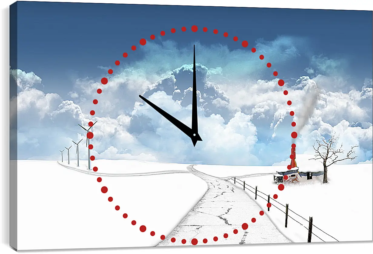Часы картина - Зима