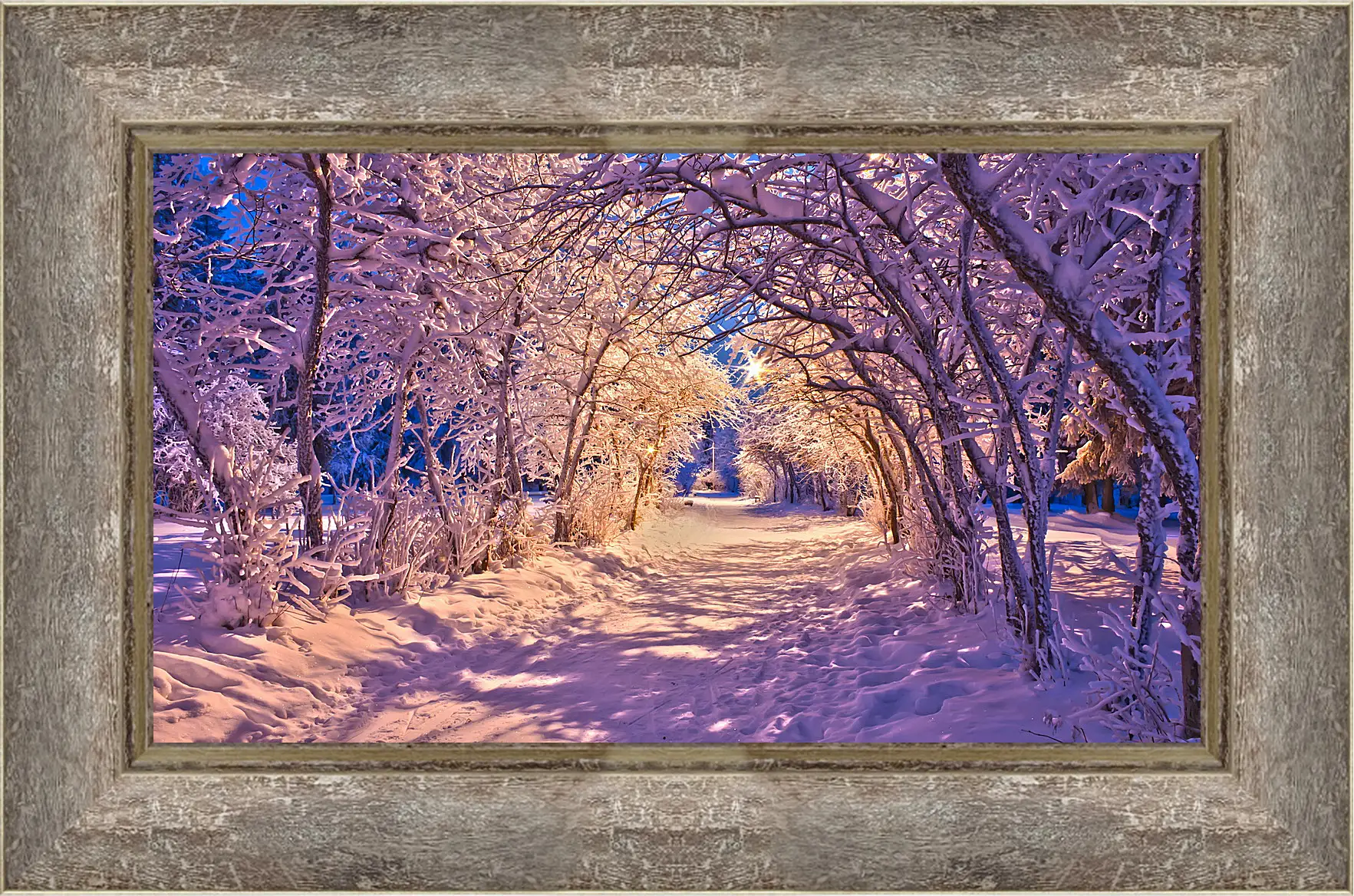 Картина в раме - Зима