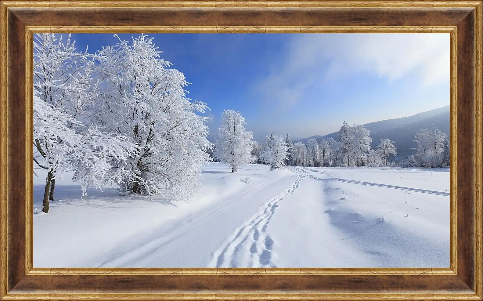 Картина в раме - Зима