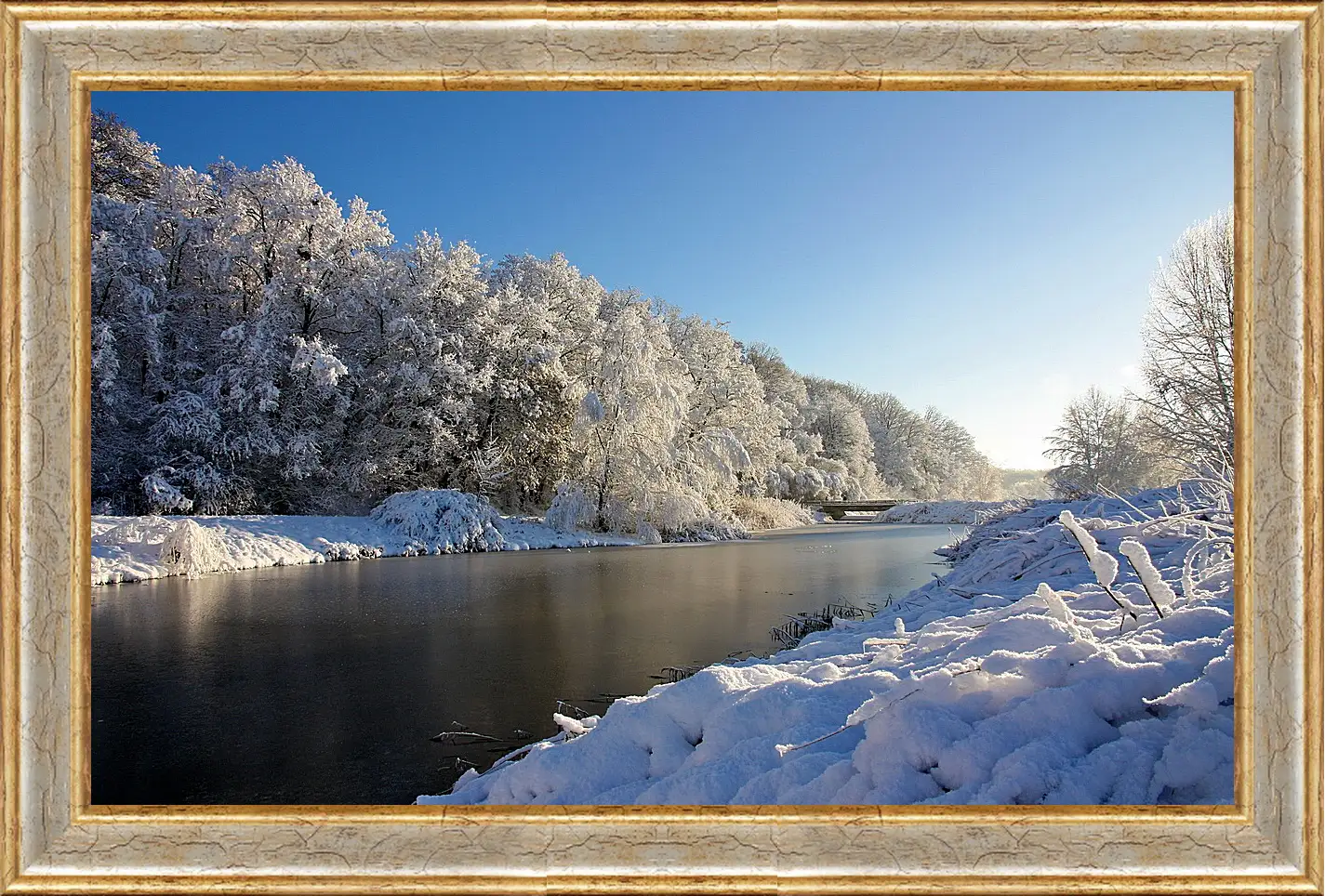 Картина в раме - Зима