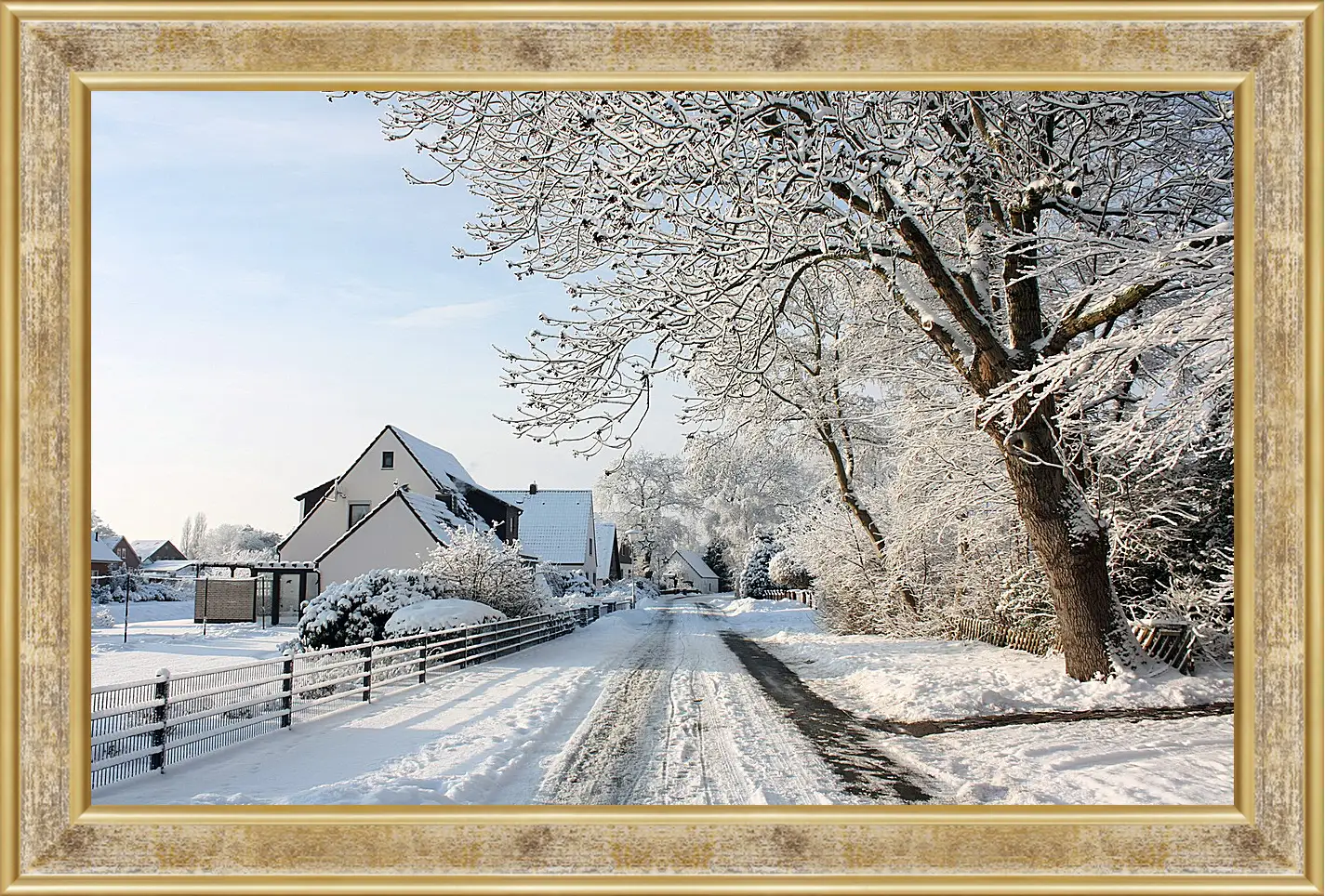 Картина в раме - Зима