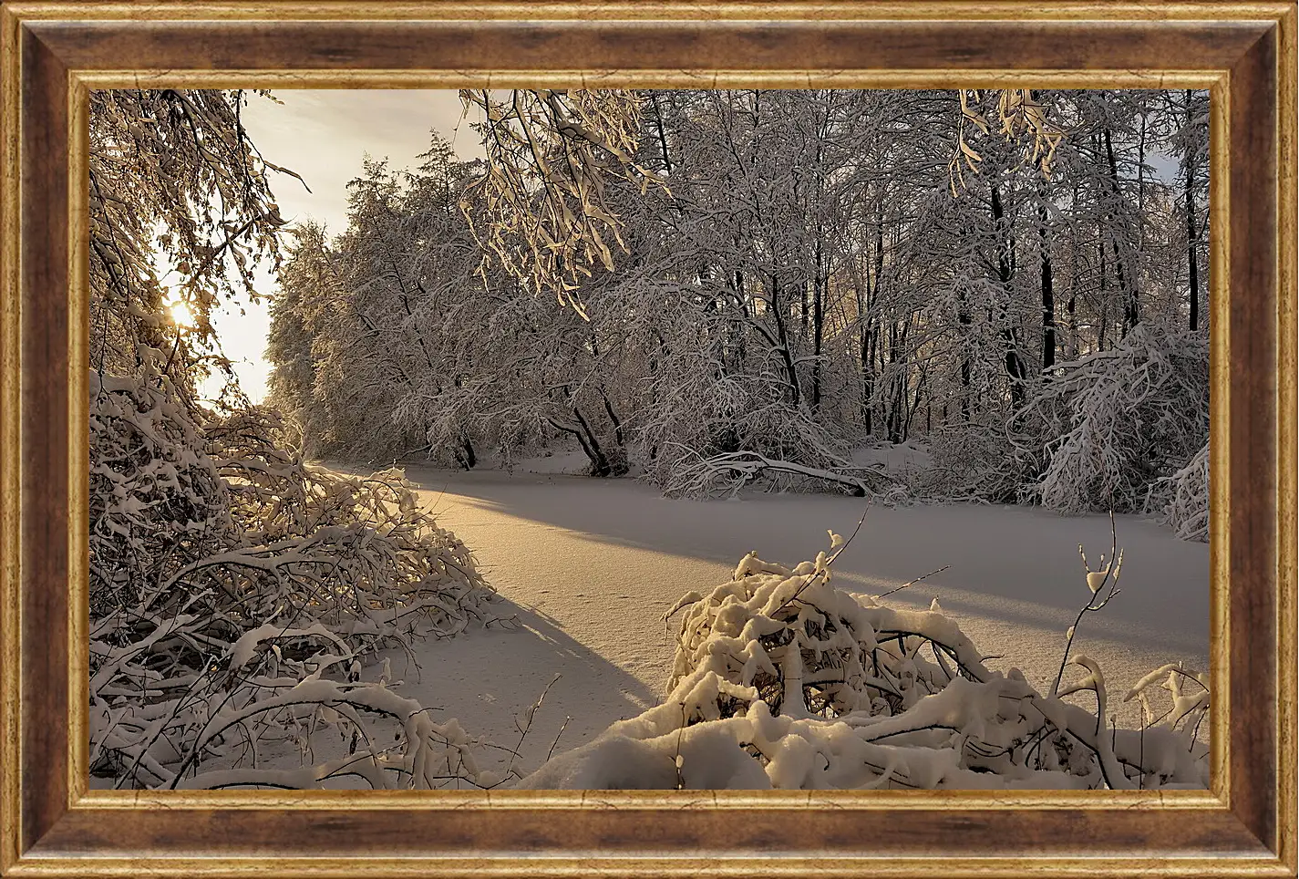 Картина в раме - Зима