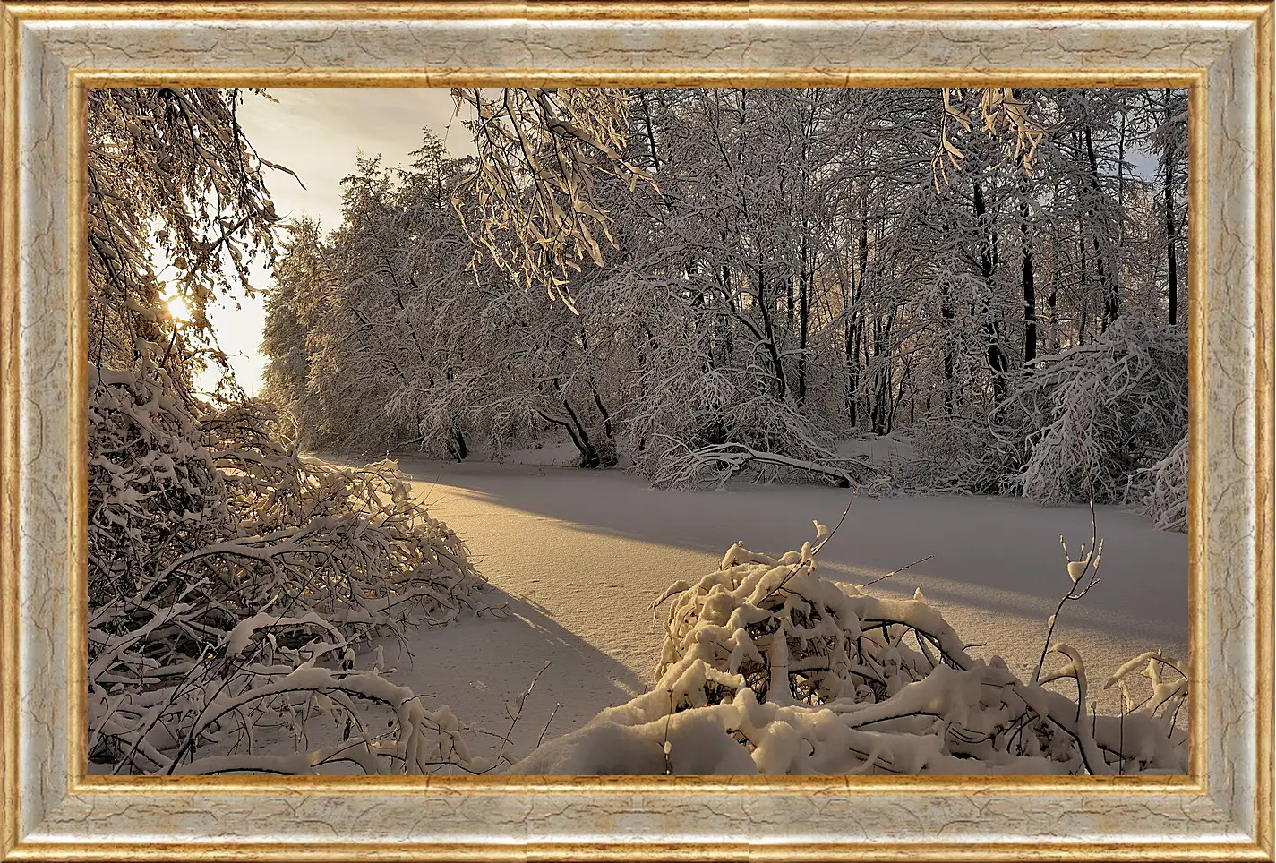 Картина в раме - Зима