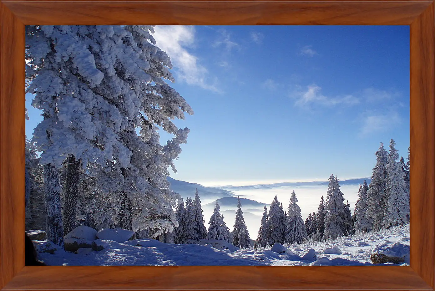 Картина в раме - Зима