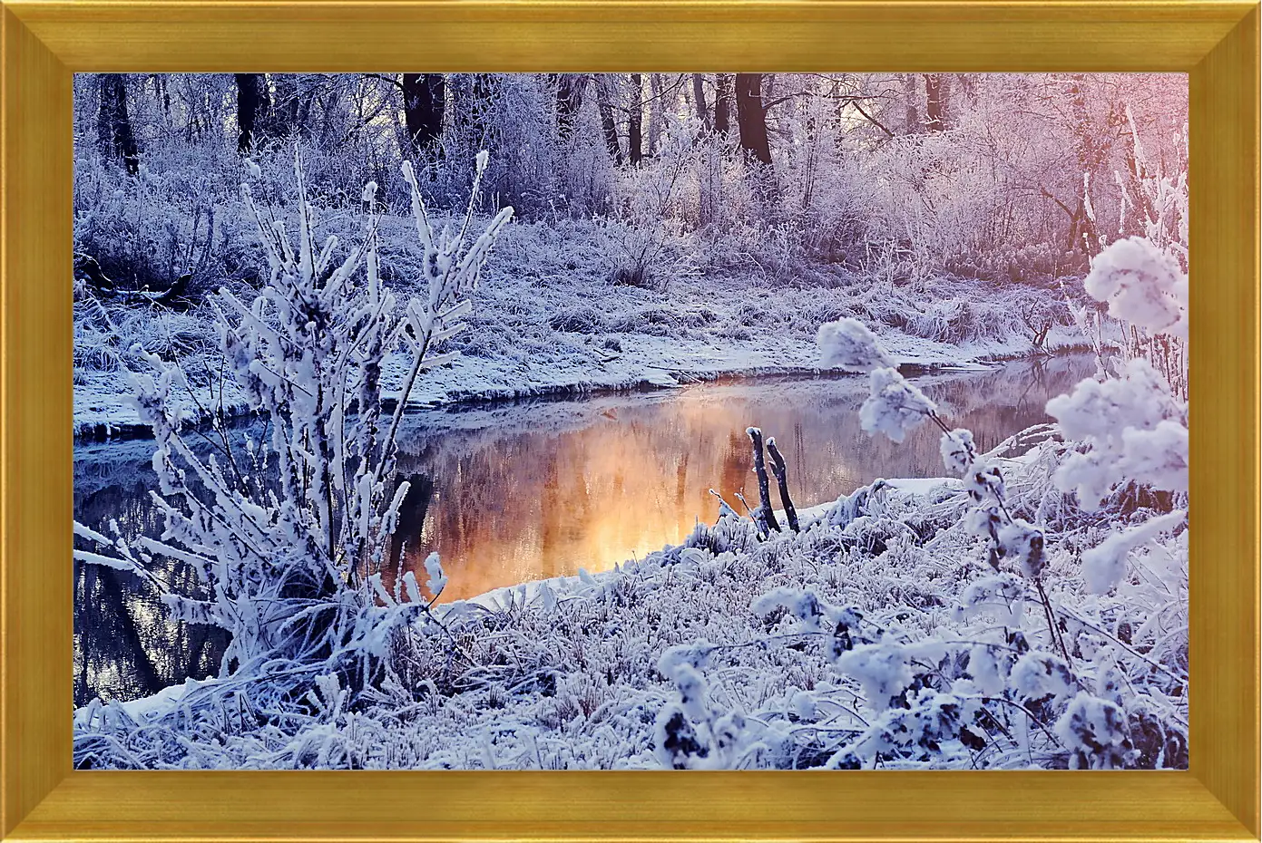 Картина в раме - Зима