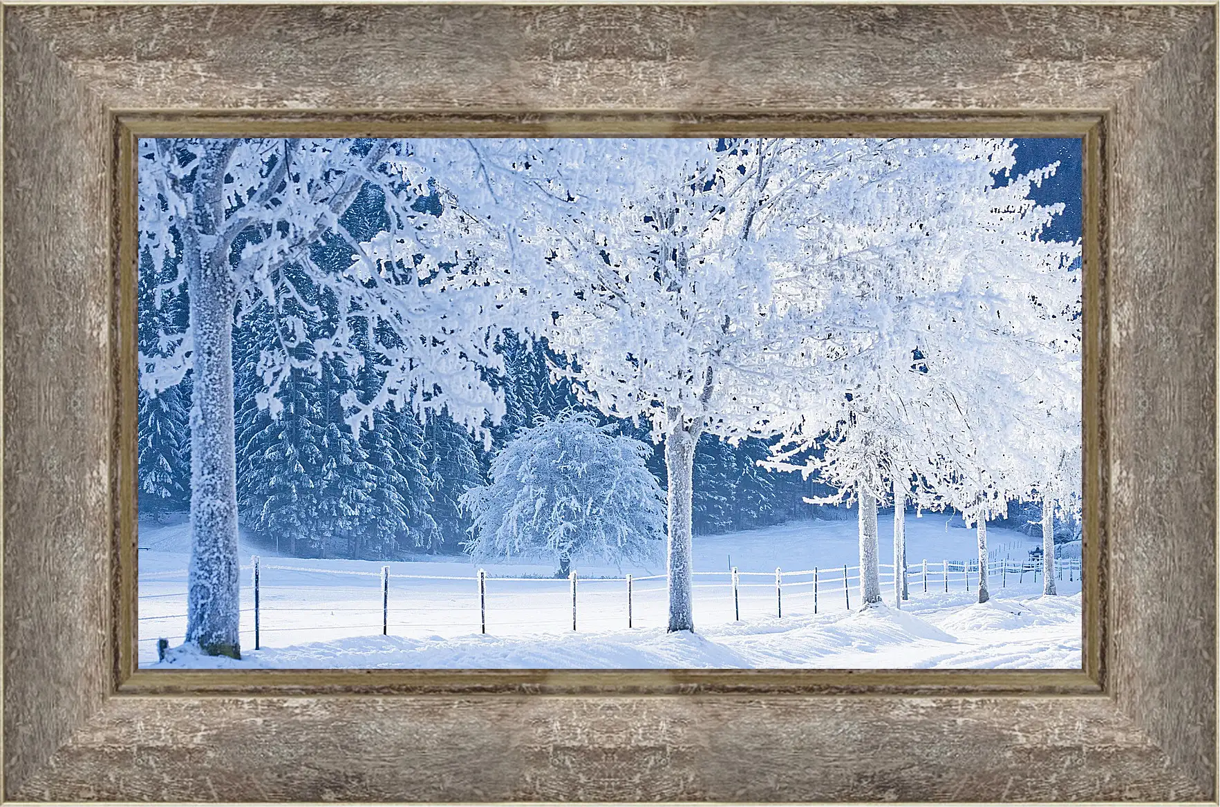 Картина в раме - Зима