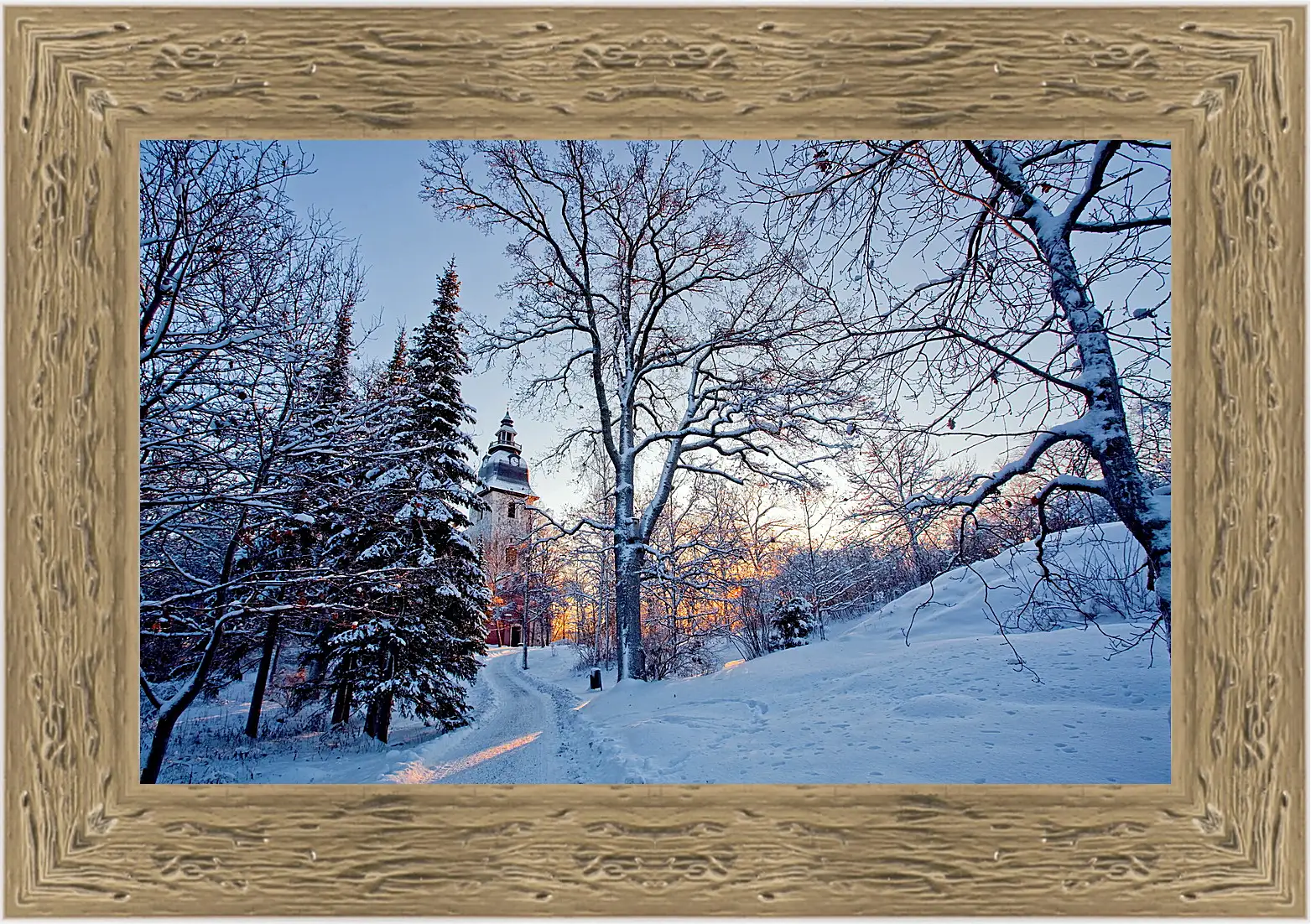 Картина в раме - Зима