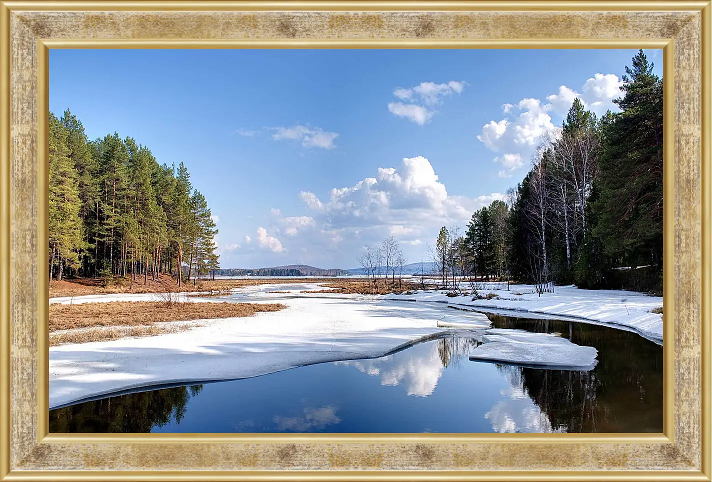 Картина в раме - Зима