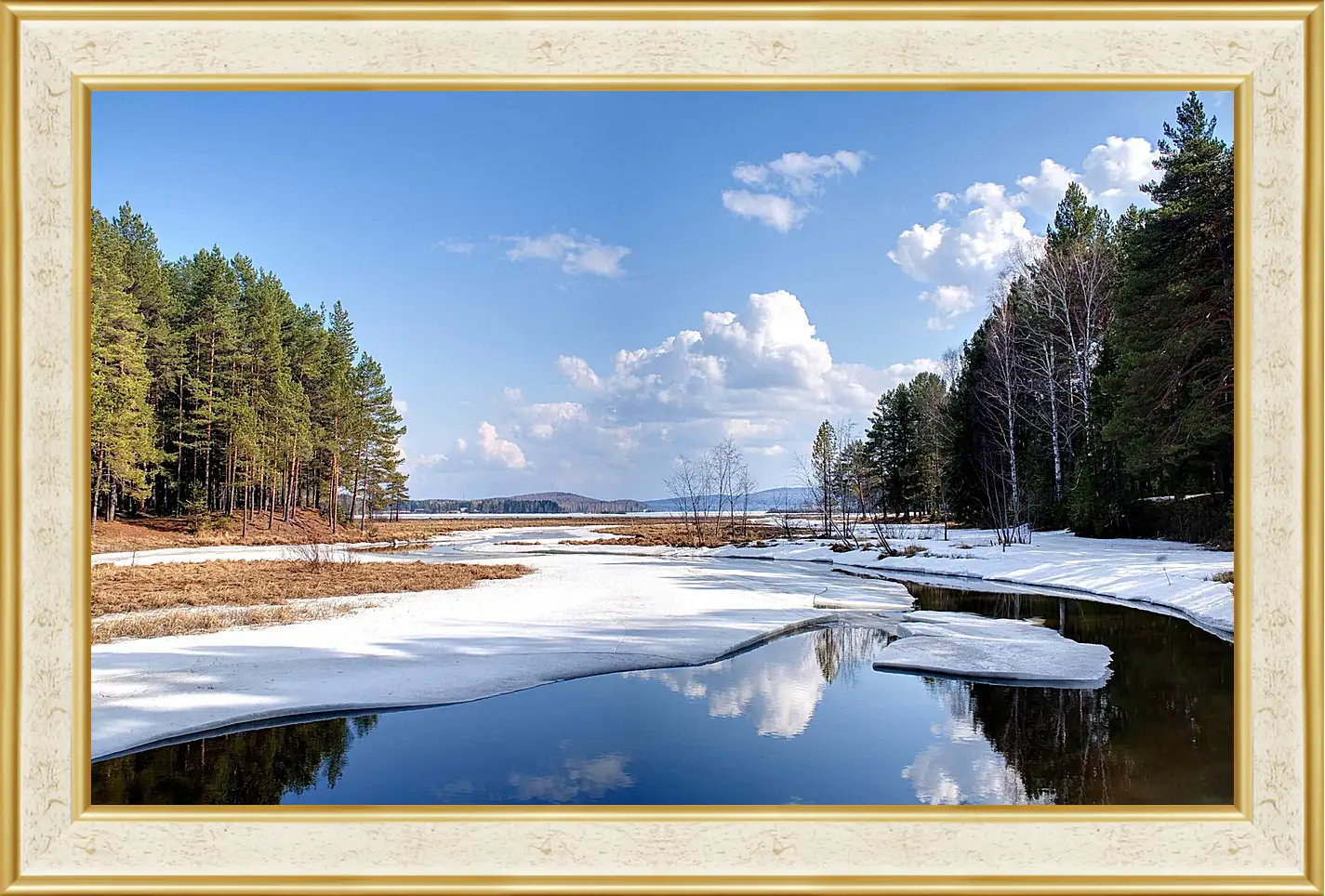 Картина в раме - Зима