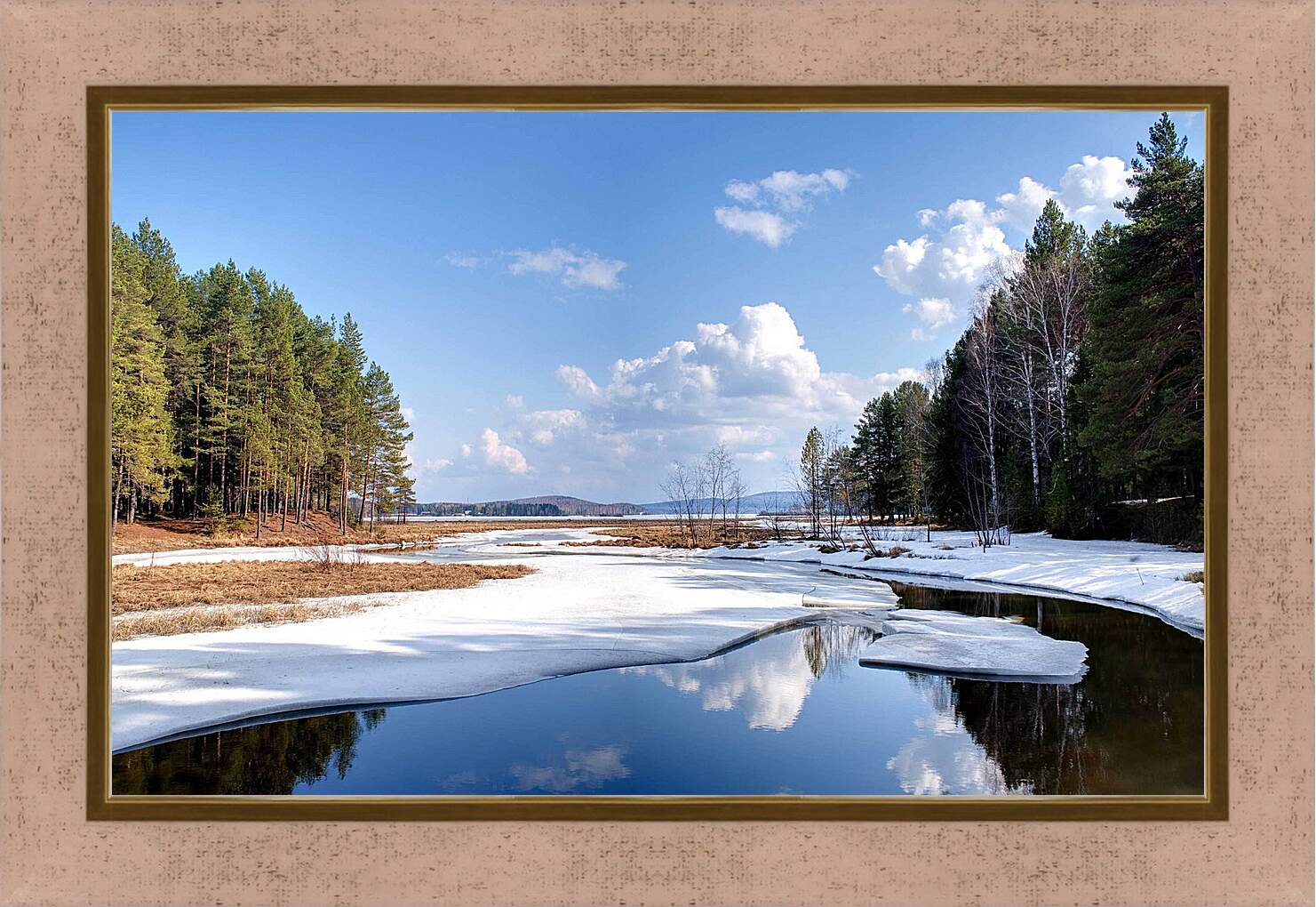 Картина в раме - Зима