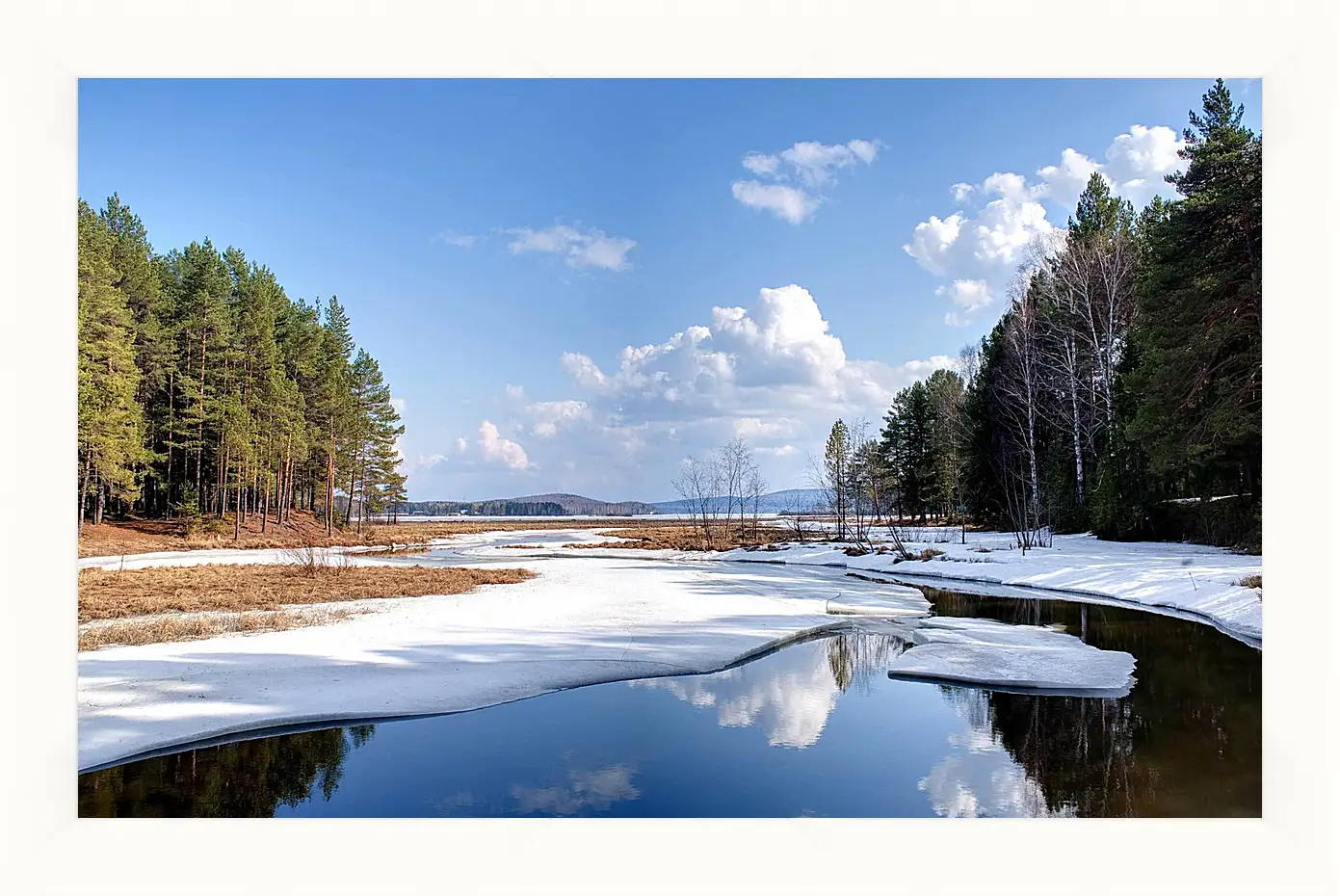 Картина в раме - Зима