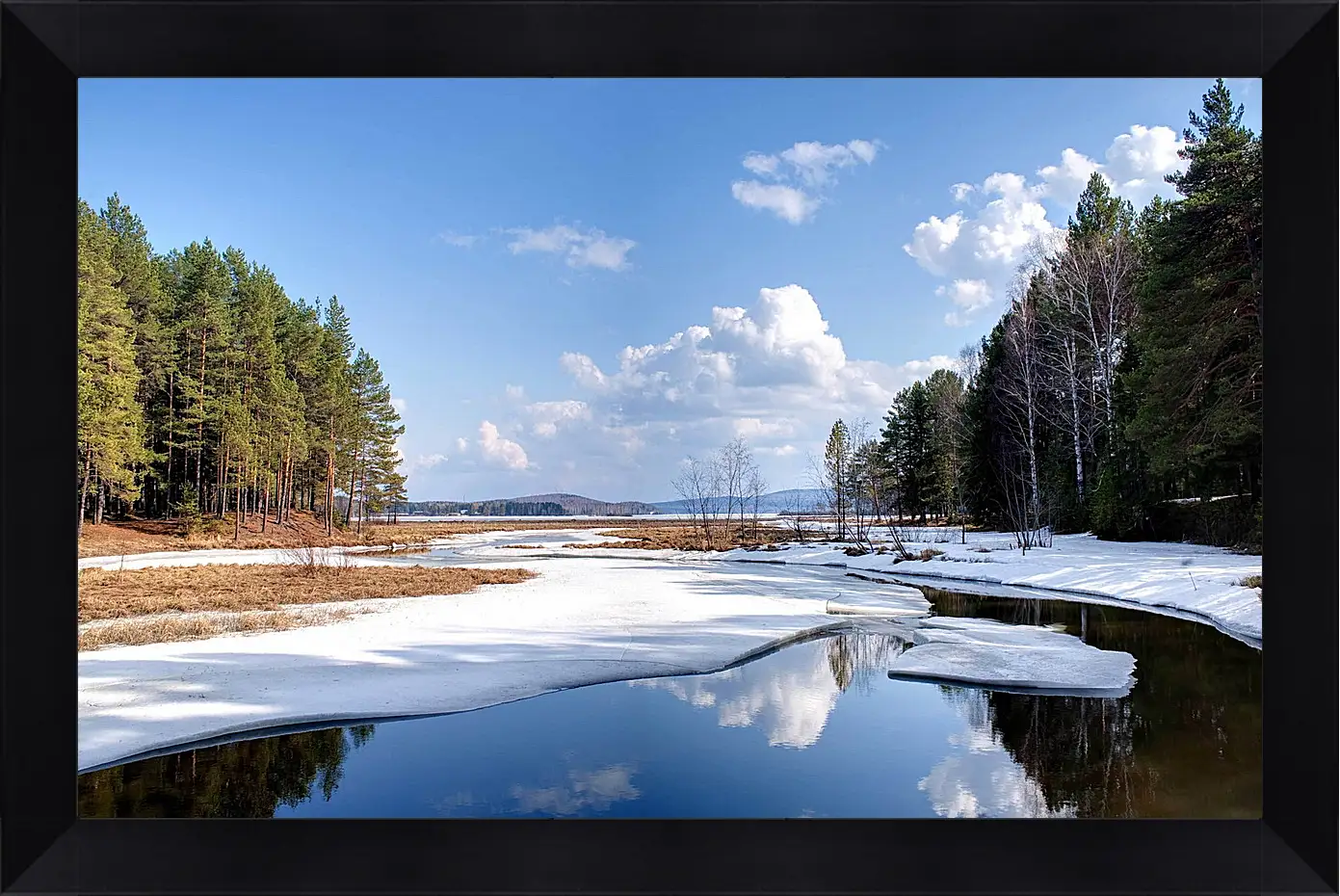 Картина в раме - Зима