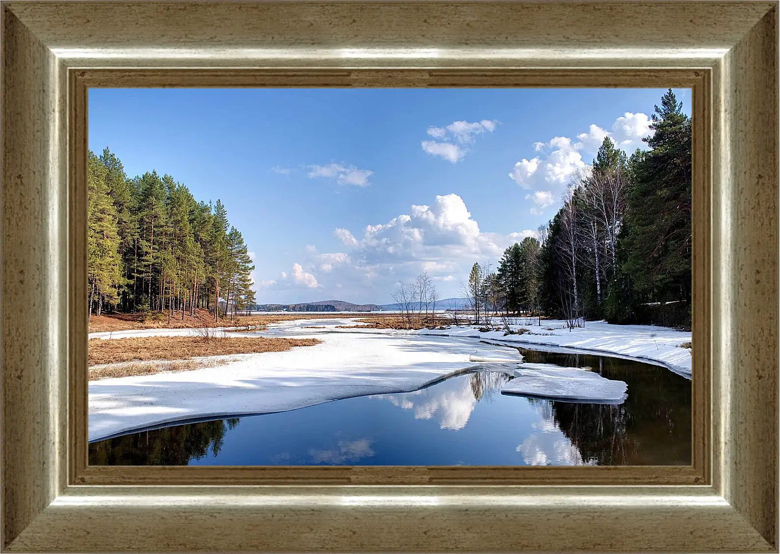 Картина в раме - Зима