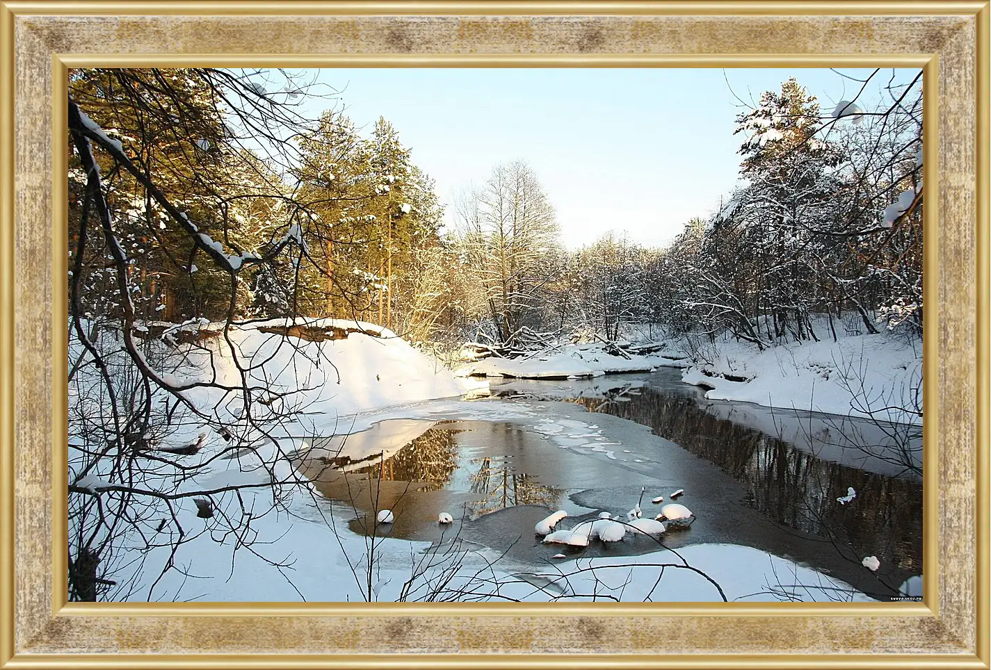 Картина в раме - Зима