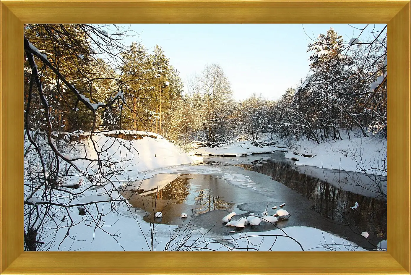 Картина в раме - Зима