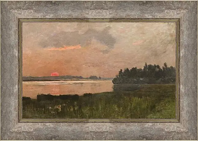 Картина в раме - Закат. Левитан Исаак