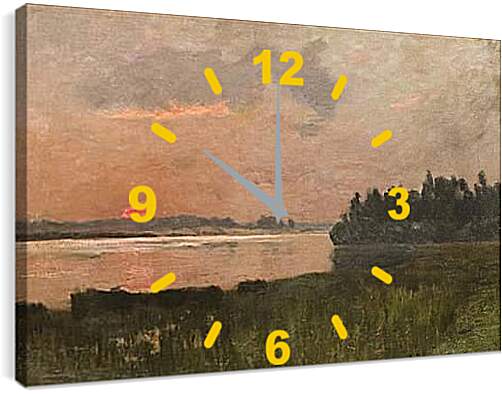 Часы картина - Закат. Левитан Исаак