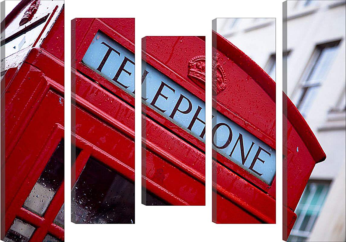 Модульная картина - Красная телефонная кабинка