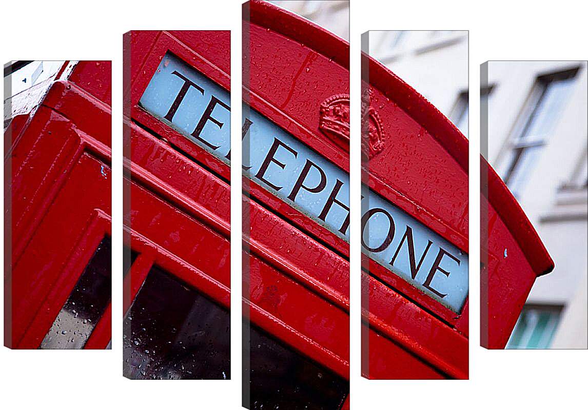 Модульная картина - Красная телефонная кабинка