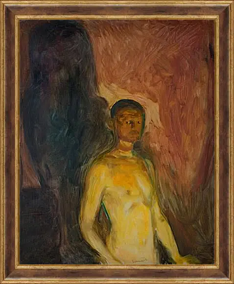 Картина в раме - Self-Portrait in Hell. Эдвард Мунк