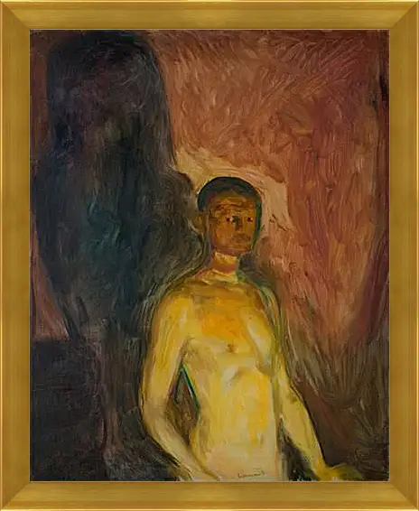 Картина в раме - Self-Portrait in Hell. Эдвард Мунк