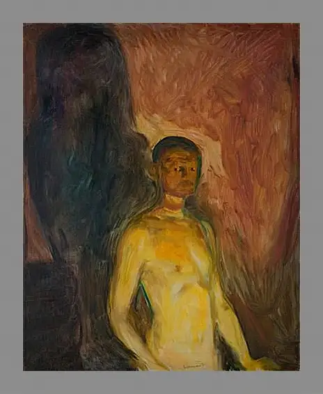 Картина в раме - Self-Portrait in Hell. Эдвард Мунк