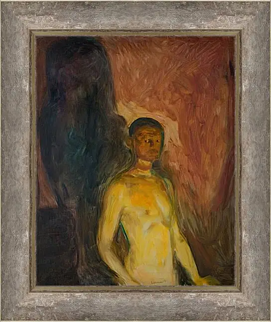 Картина в раме - Self-Portrait in Hell. Эдвард Мунк
