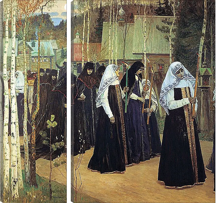 Модульная картина - Великий Постриг. Нестеров Михаил