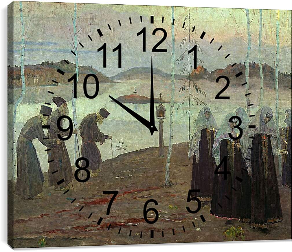 Часы картина - Отцы пустынники и жены непорочны. Нестеров Михаил
