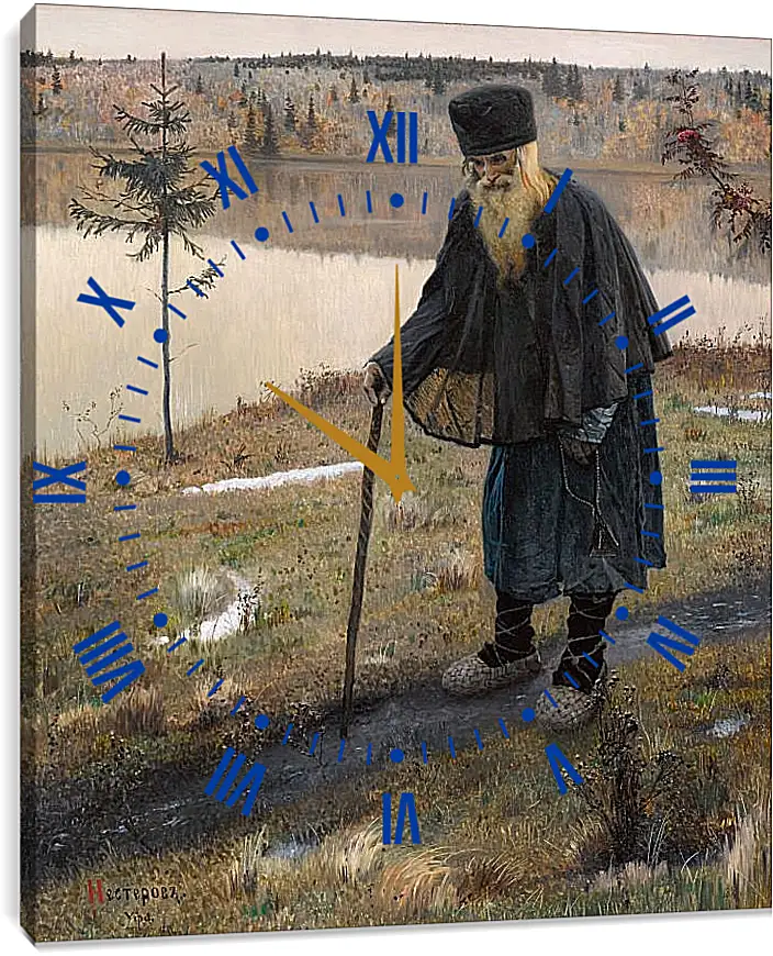Часы картина - Пустынник. Нестеров Михаил