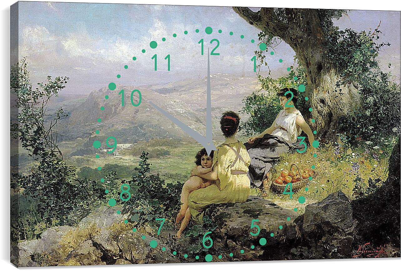 Часы картина - Отдых. Семирадский Генрих