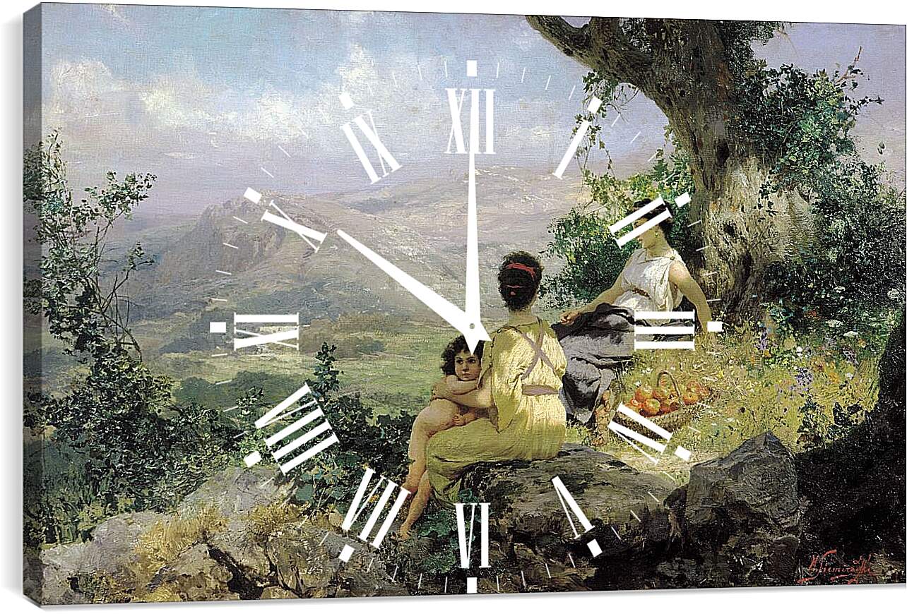Часы картина - Отдых. Семирадский Генрих