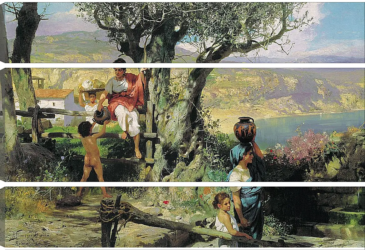 Модульная картина - Рим. Деревня. Семирадский Генрих