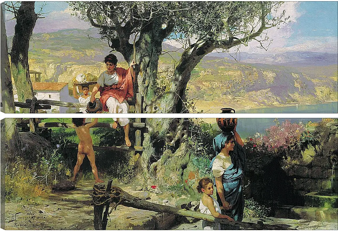 Модульная картина - Рим. Деревня. Семирадский Генрих